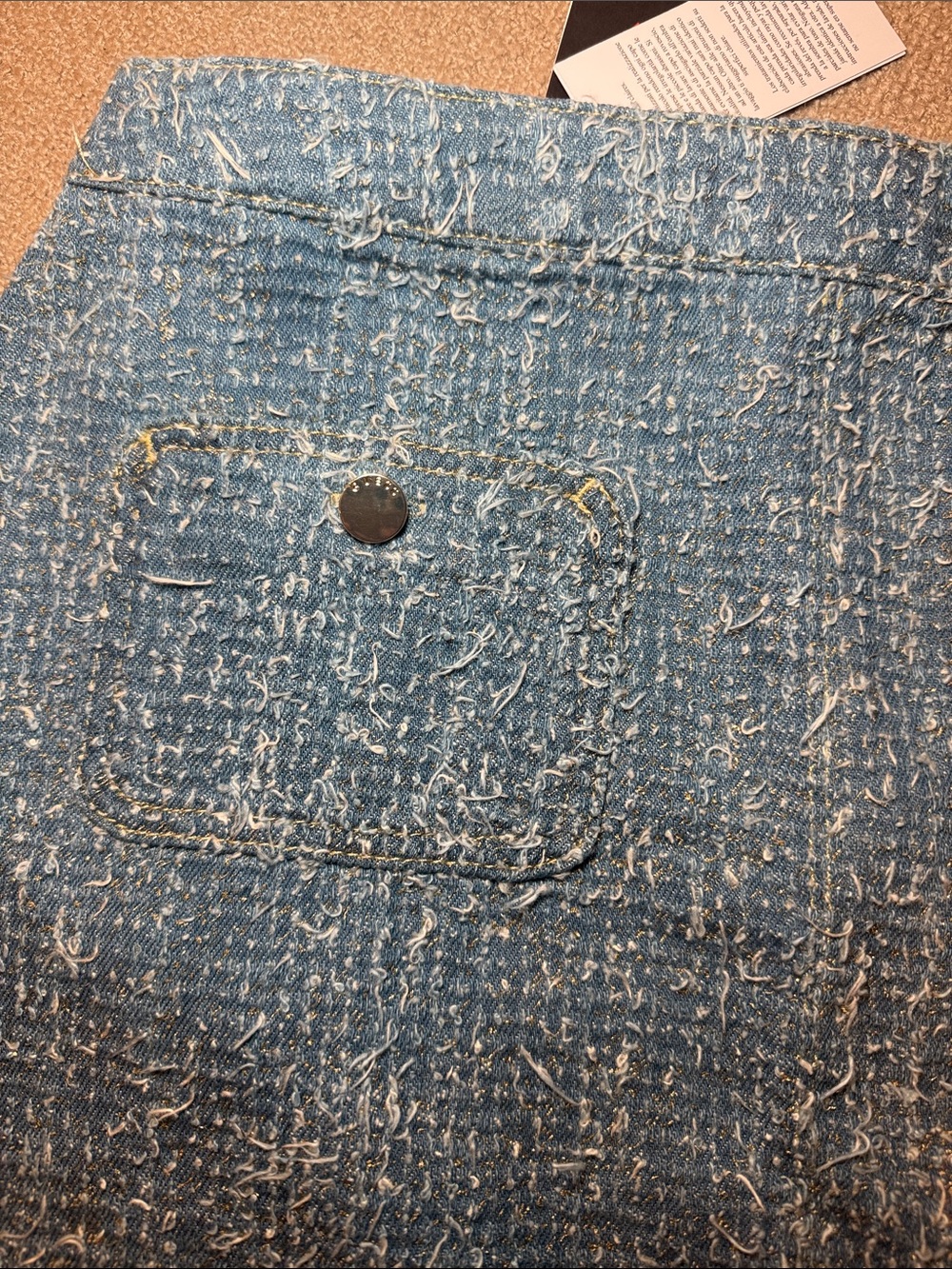 Guess Blue Textured Tweed Mini Skirt - Picture 3 of 4
